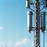 5G tower installation in urban setting.